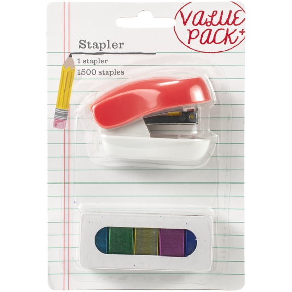 American Crafts Mini Stapler-With 1500 Multicolored Staples