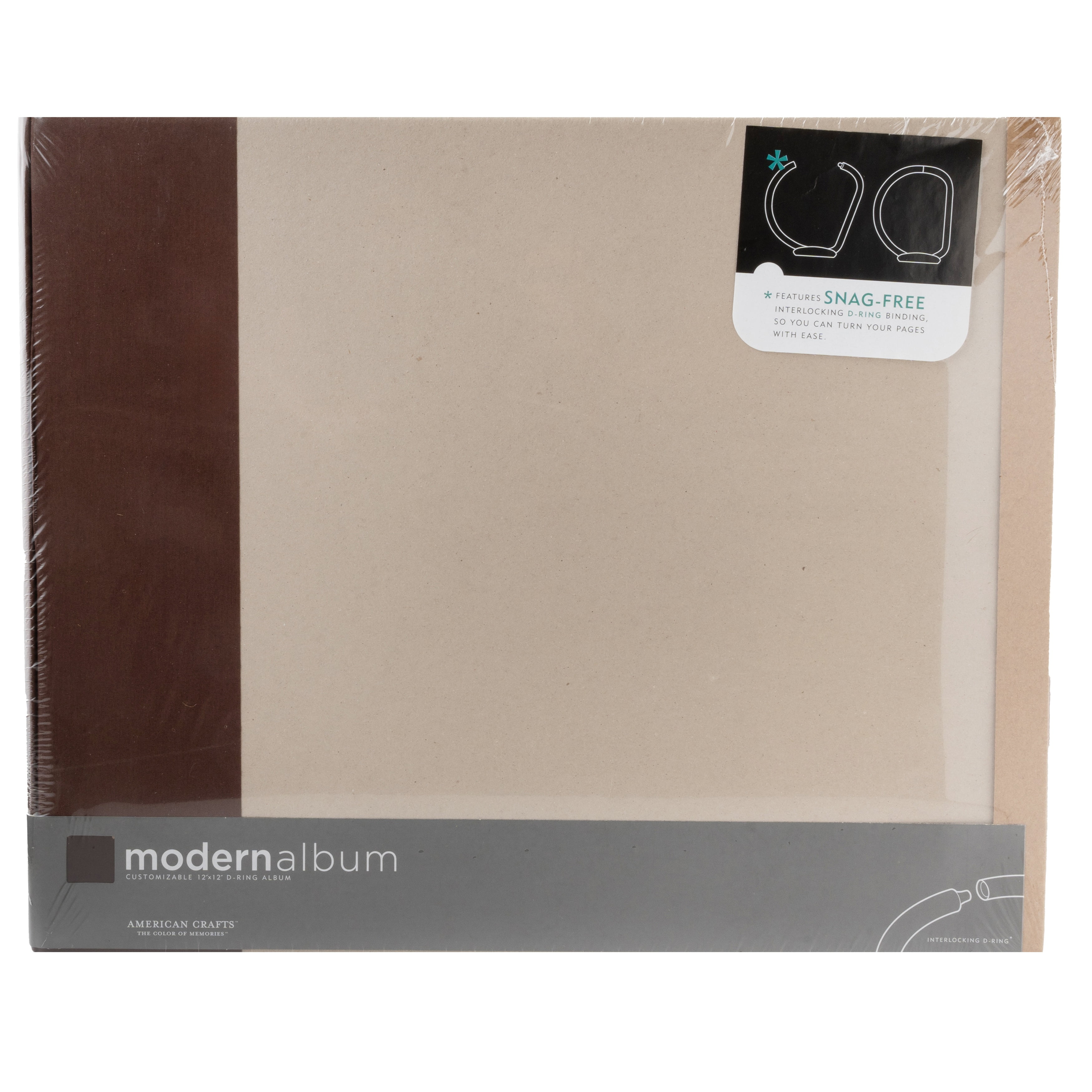 American Crafts Modern D-Ring Album 12''X12'', Brown, Scrapbook Photo ...
