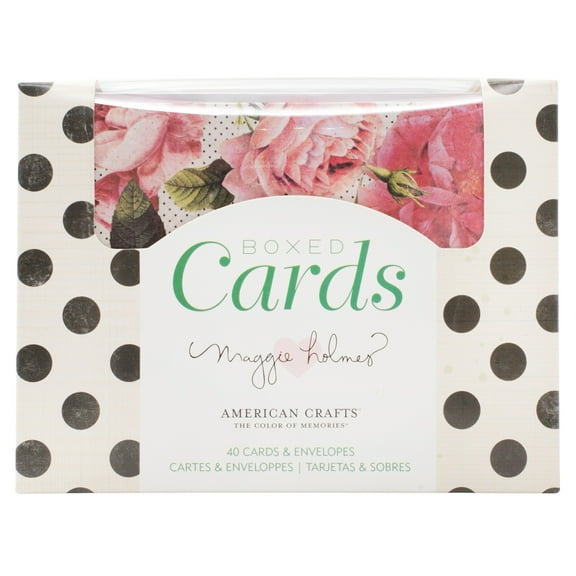 American Crafts Multicolor Cardstock Boxed Cards, 40 Cards & Envelopes - Arts and Craft
