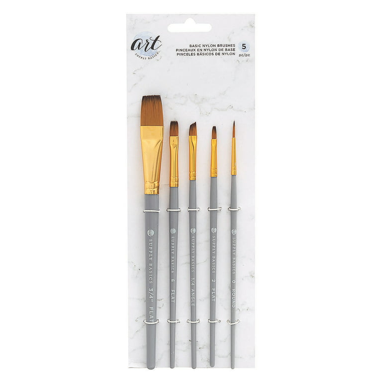 American Crafts™ Nylon Paint Brushes - Basic Supplies - 5 Pieces