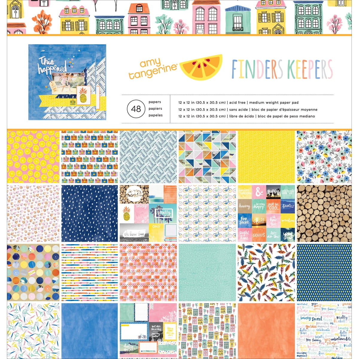 American Crafts Paper Pad 12"X12" 48/Pkg-Amy Tan Finders Keepers, Pk 1