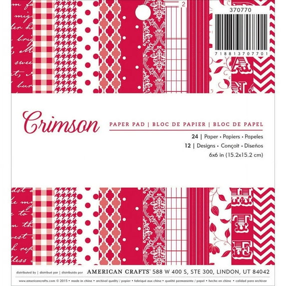American Crafts Paper Pad, 6" x 6", 24pk