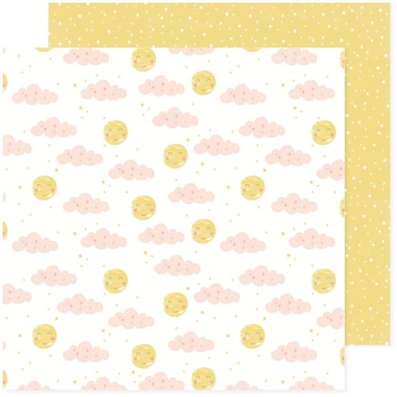 American Crafts Patterned Double-Sided Cardstock 12"X12"-Clouds, Hello Little Girl