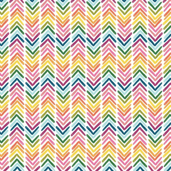 American Crafts Patterned Single-Sided Cardstock 12"X12"-Rainbow Chevron