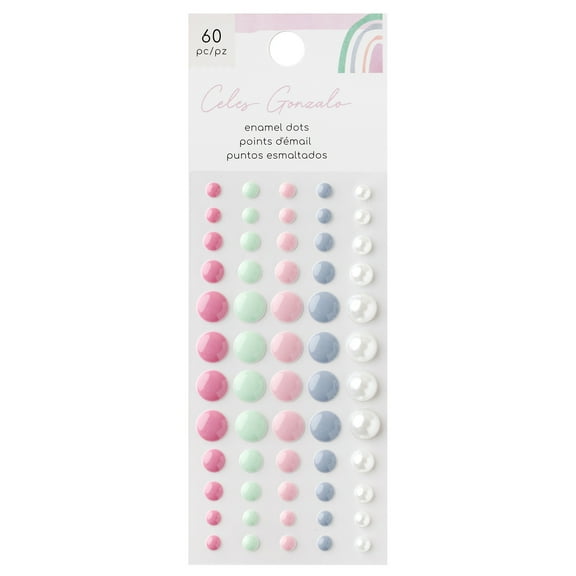 American Crafts Rainbow Avenue Enamel Dots 60/Pkg-Iridescent Glitter