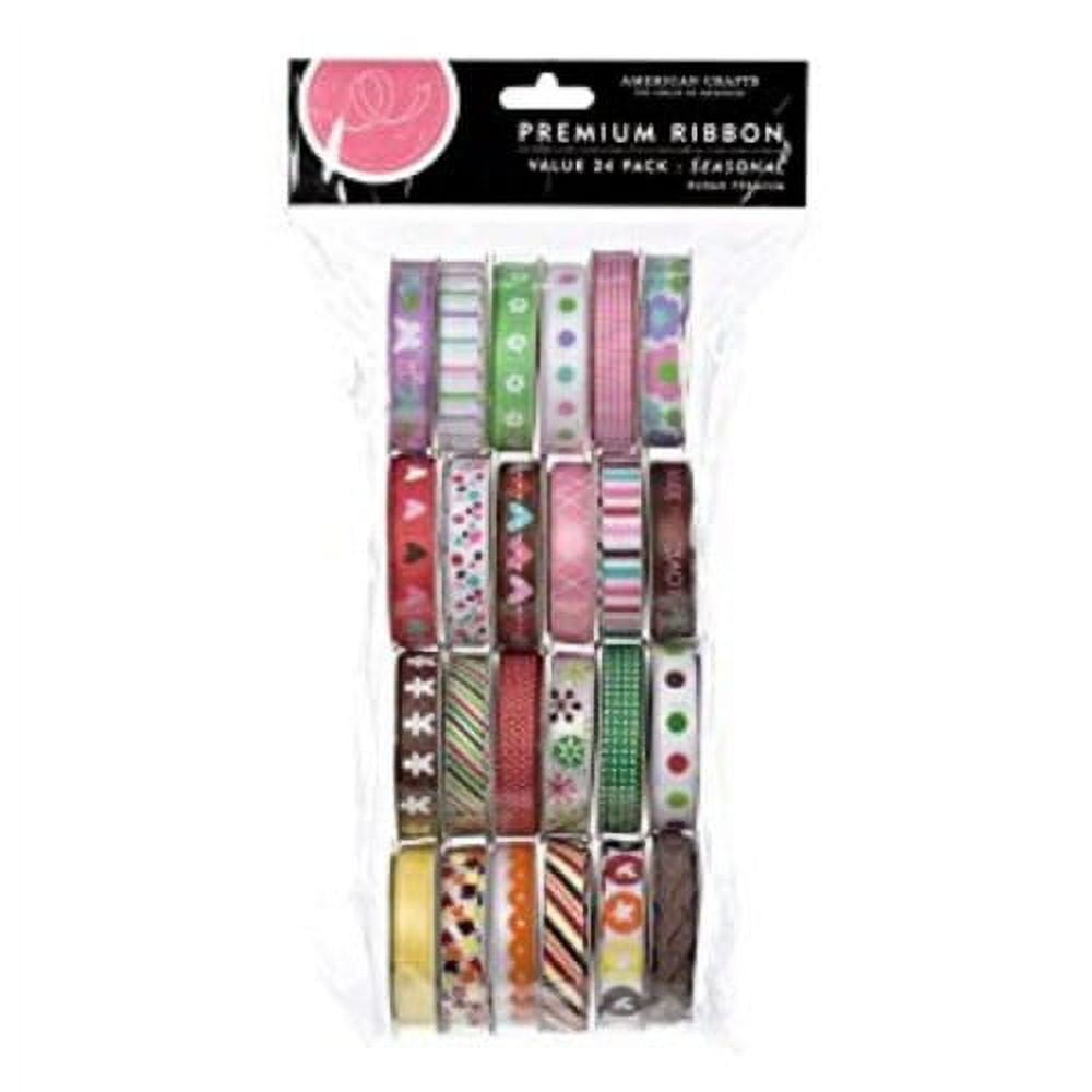 American Crafts Value Pack Premium Ribbon 24 Spools Neon