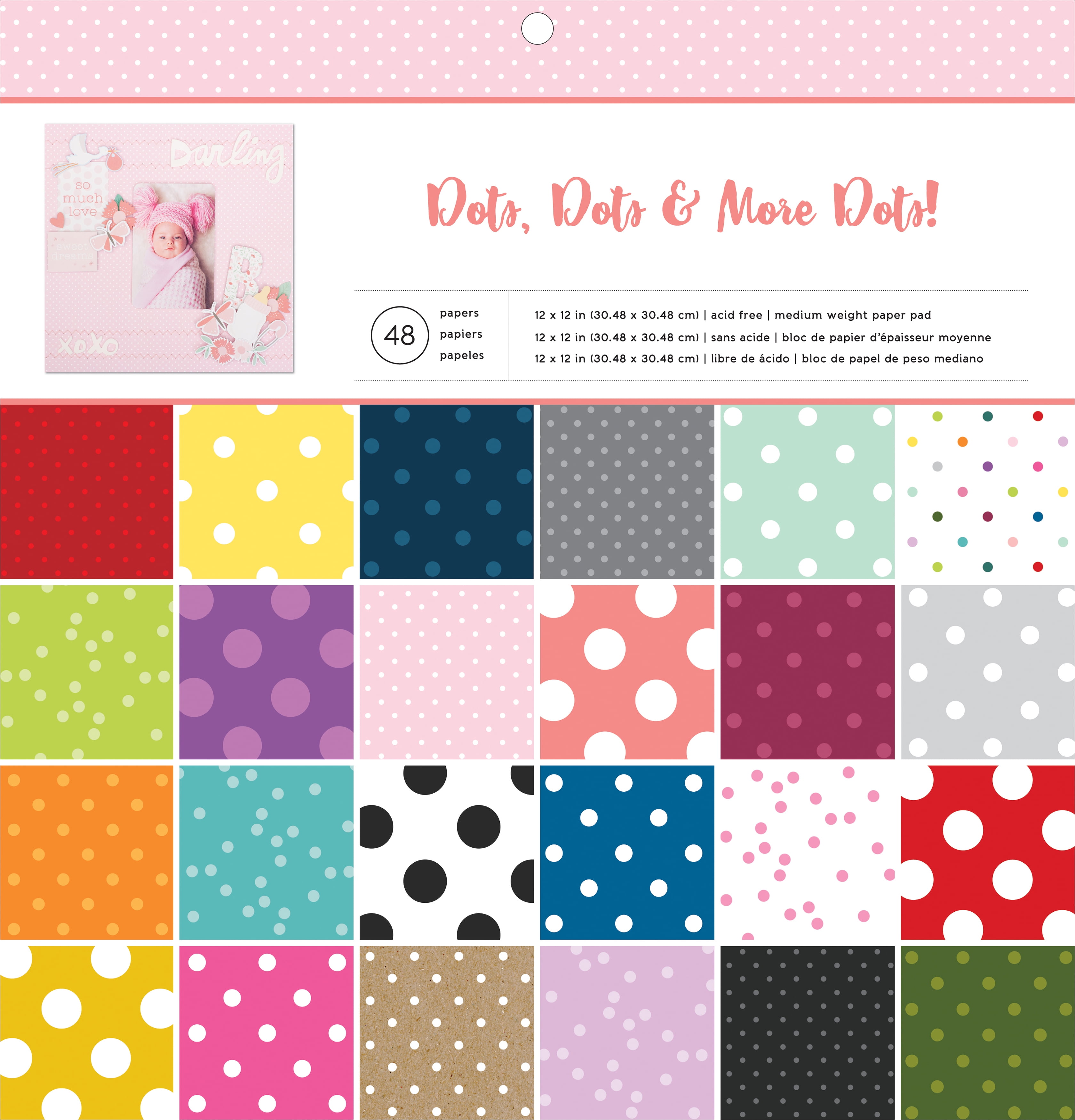 American Crafts 12x12-Inch Cardstock Pad,48 sheets