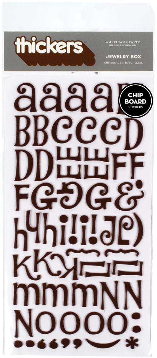 American Crafts Thickers Alphabet Chipboard Stickers 2/PkgJewelry Box