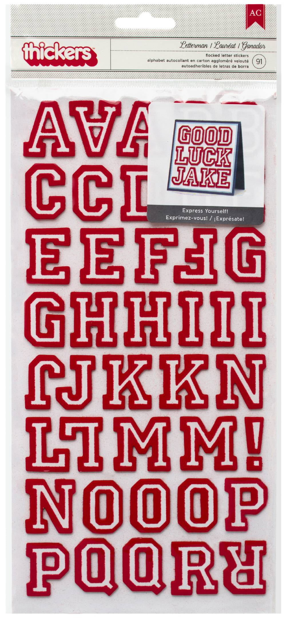 American Crafts Thickers Letterman Decoration adhesive letters