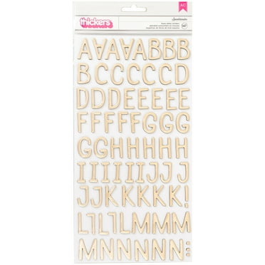 American Crafts Thickers Solid Gold Foil Foam Alpha Paper Stickers, 147 Piece
