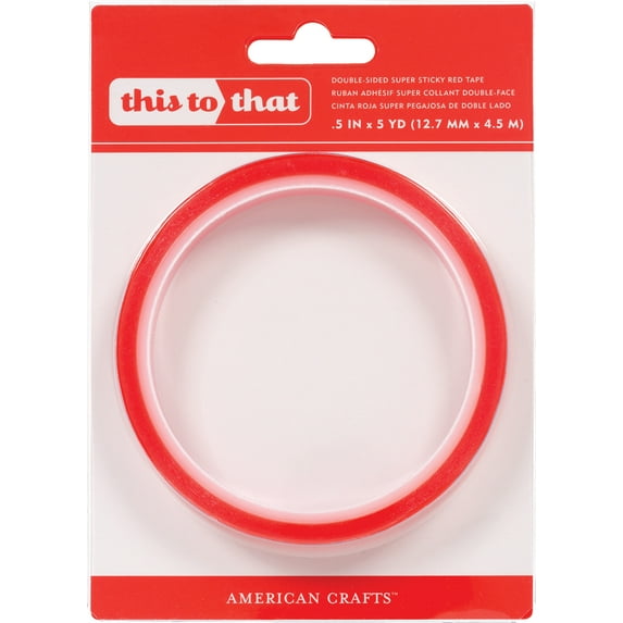 American Crafts Double-Sided Super Sticky Red Tape-.5"X5yd