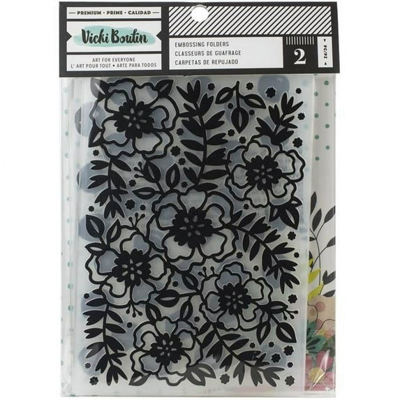 Vicki Boutin Mixed Media Embossing Folders 6"X8.5" 2/Pkg-Let's Wander
