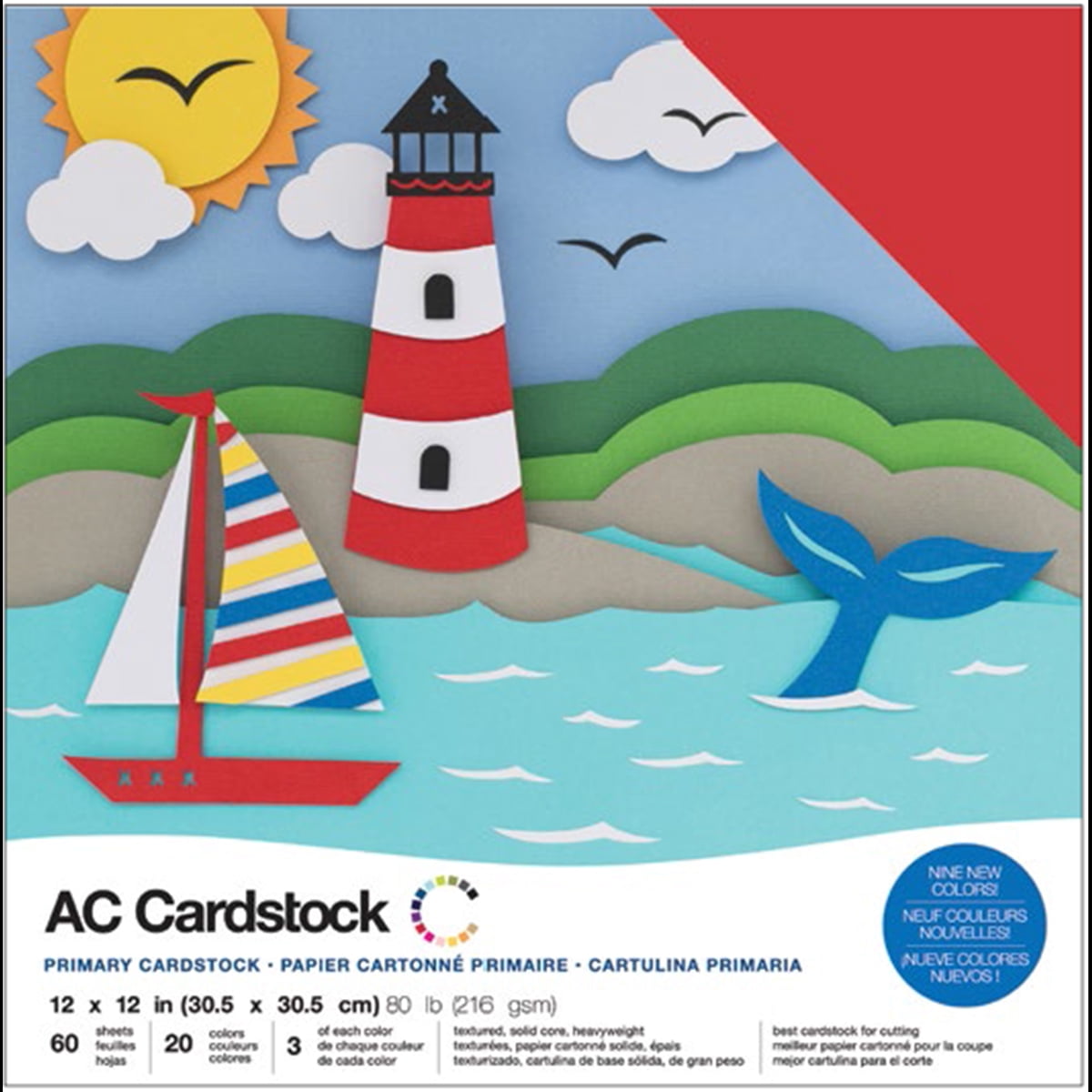 American Crafts Variety Cardstock Pack 12x12 60-pkg-pastels