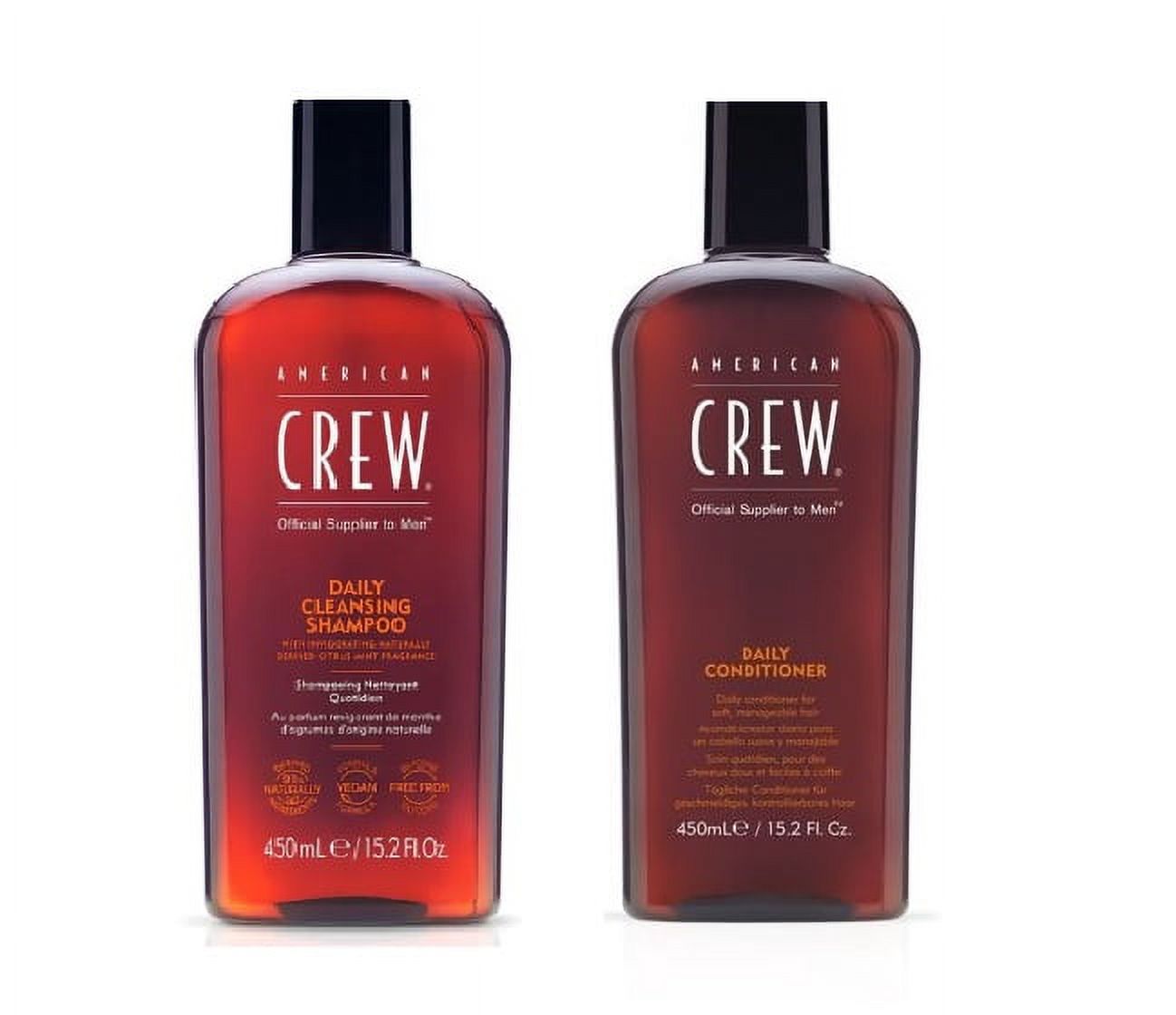 American Crew Daily Cleansing Shampoo and Daily Conditioner, 15.2 oz