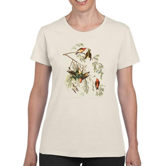 American Crossbill T-Shirt Women -John James Audubon Designs, Female 5X-Large