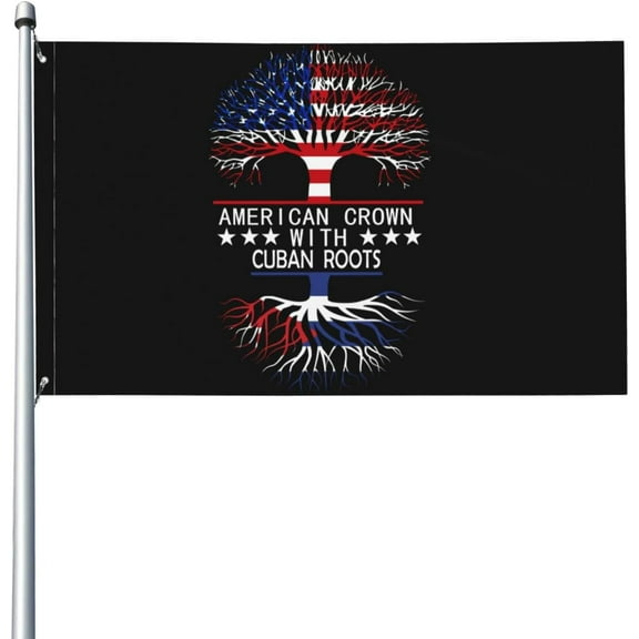 American Crown With Cuban Roots Flag Banner Flags Garden Flag Home House Flags Parade Flag Outdoor Flag 3x5 Ft