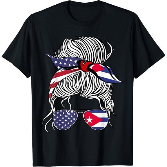 American Cuban Patriot Flag Women Girl Cuba Grown T-Shirt