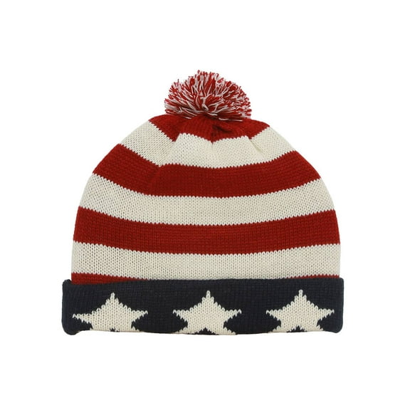 American Cuffed Beanie with Pom