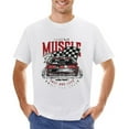 thumbnail image 1 of American Custom Car Colorful Vintage Men’s T-Shirt 100% Cotton Casual Short Sleeve Tops Gift Tee White 5XL, 1 of 2