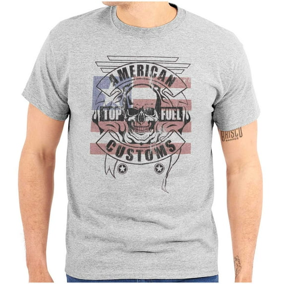 American Customs USA Biker Skull Plus Size Crewneck Graphic Tee Shirt Brisco Brands 3X