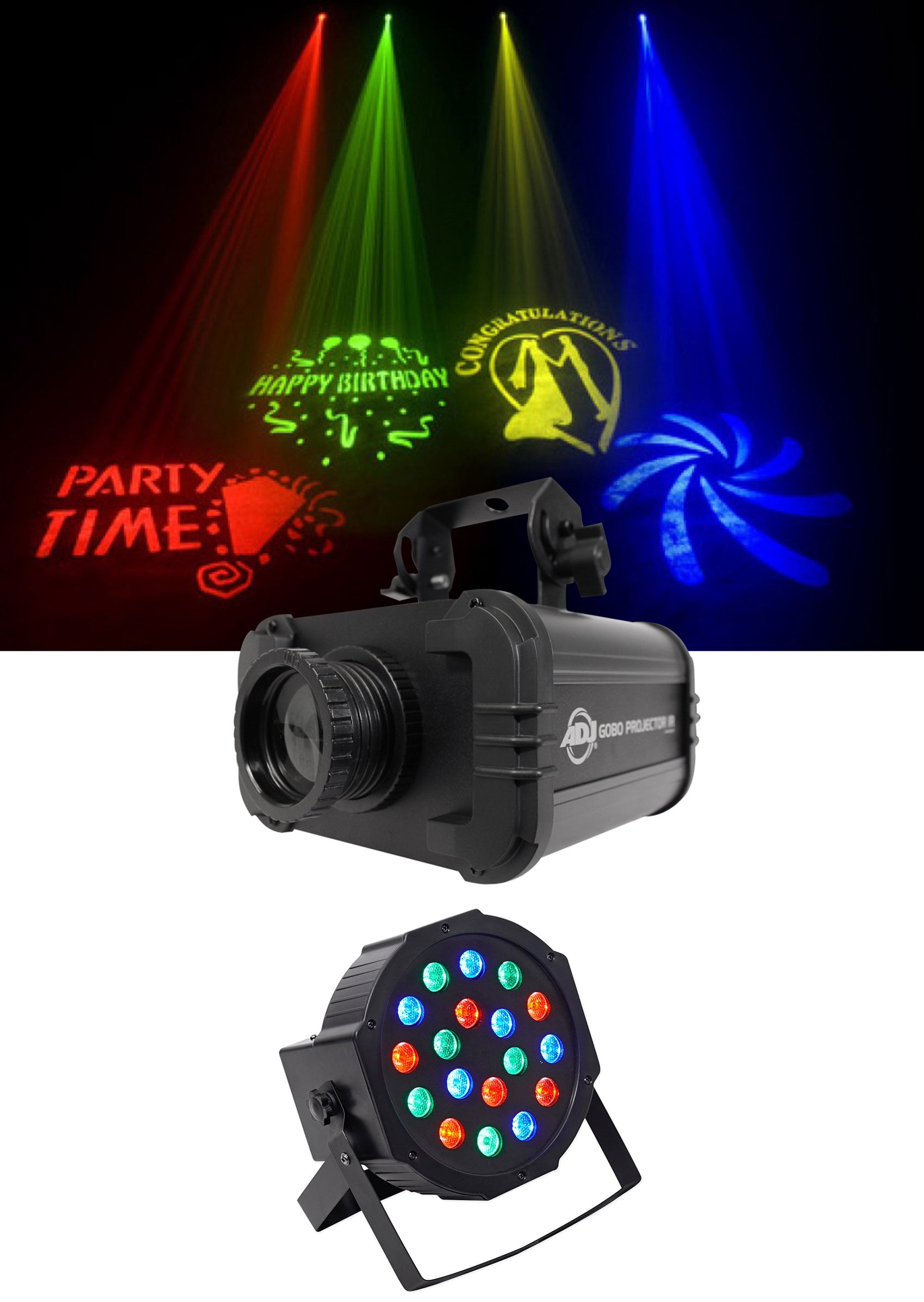 American DJ ADJ GOBO PROJECTOR IR LED Light w/ 4 Colors+4 Patterns+Wash ...