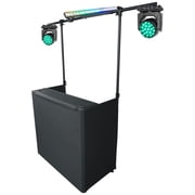 American DJ Focus Flex L19 Bundle 2 RGBL LED Moving Head Lights, ROCKBOOTH TRUSS V2 DJ Booth, Pixel Hybrid Bar, 4-items