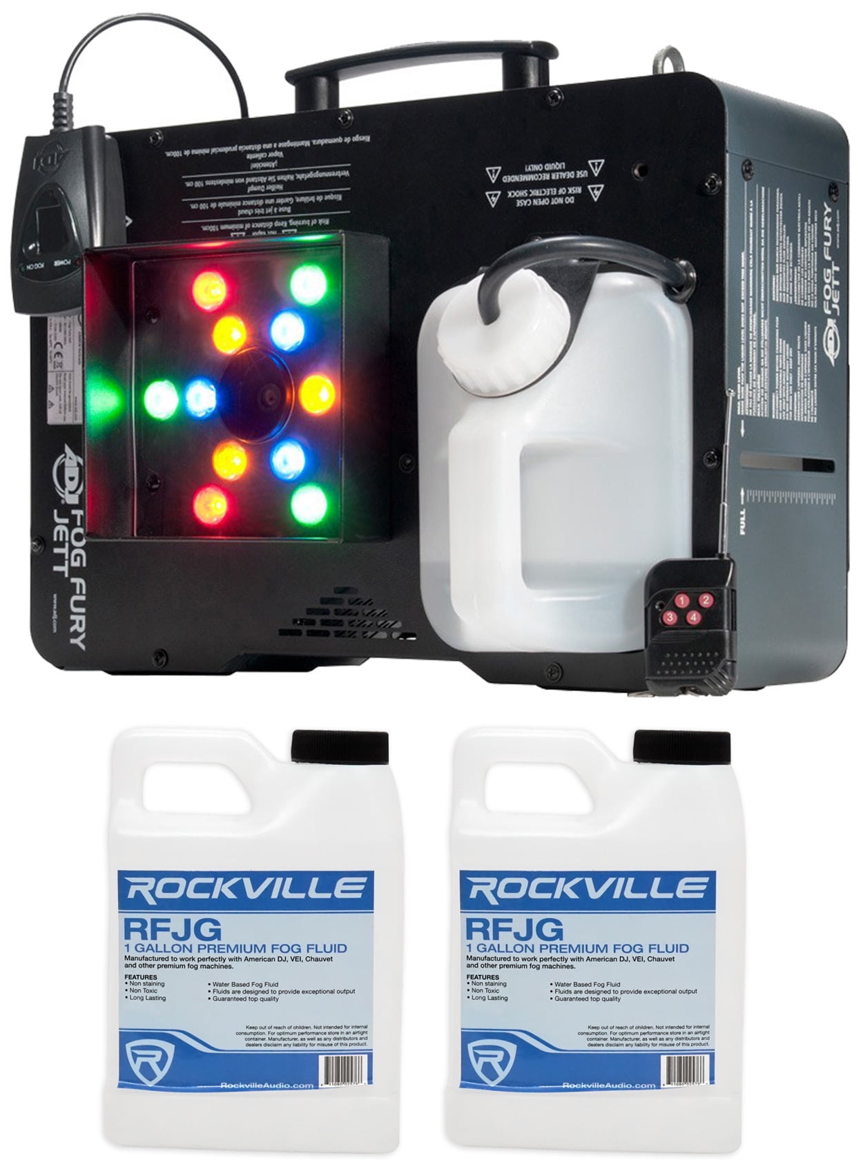 American DJ Fog Fury Jett 700W Vertical Fog Machine w/ LED+DMX+Remote+Fog Fluid