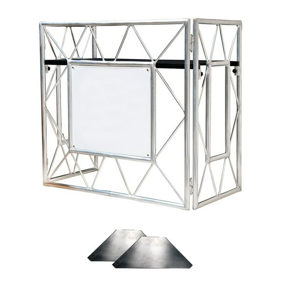 American DJ Pro Event Table 2 Foldable Portable Metal DJ Booth Facade+Shelves