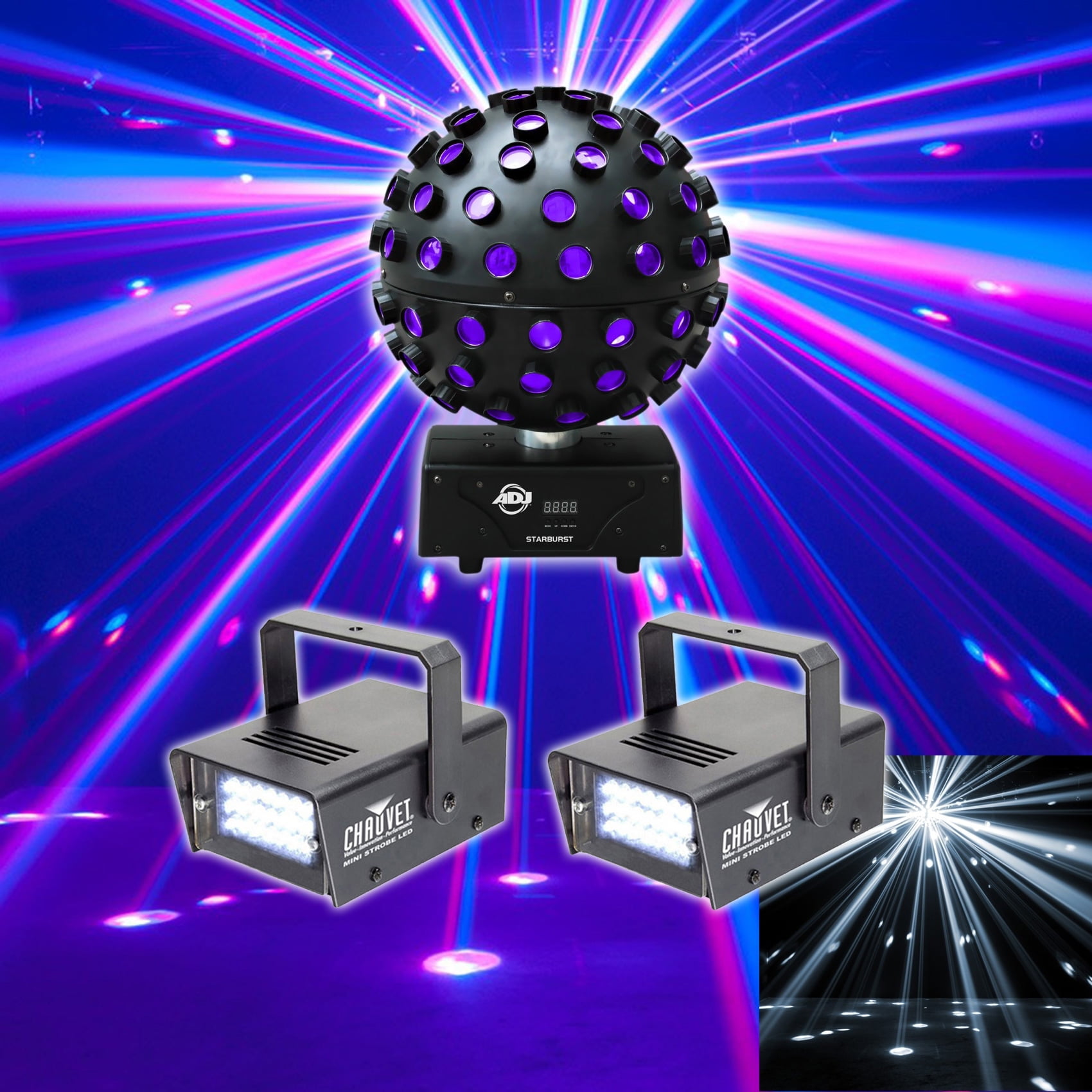 American DJ Starburst Sphere Multi Color Shooting Beam Lighting FX