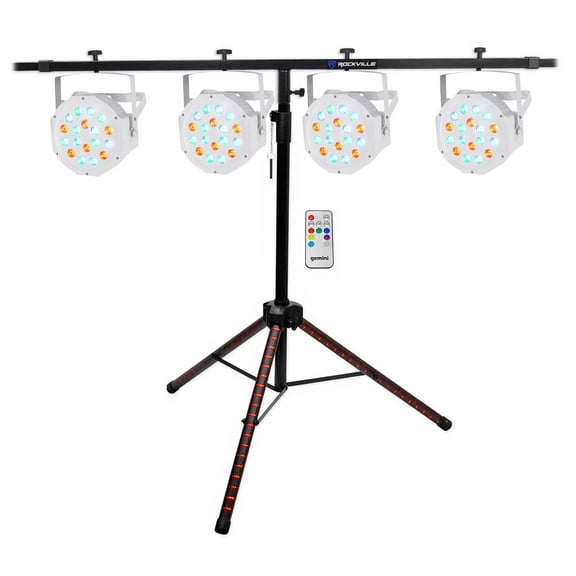 American DJ Tripod Lighting Light Bar Stand wLED's+Remote+4) Par Can Wash Lights
