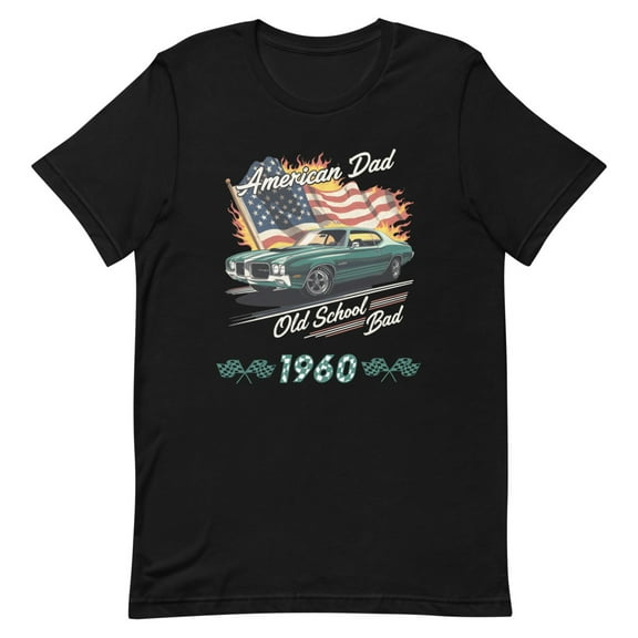 American Dad 1960 Old School Pride,Muscle Car Graphic Shirt, Birthyear Tee (XS)