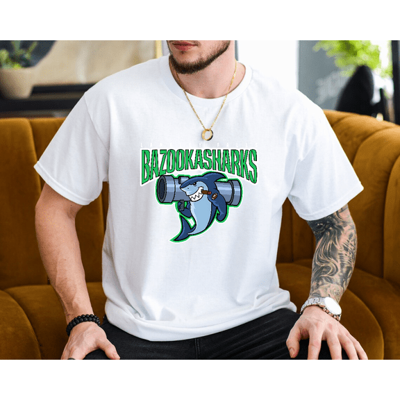 American Dad Bazooka Sharks Animated Show Football Unisex T-Shirt, up to size 3XL.