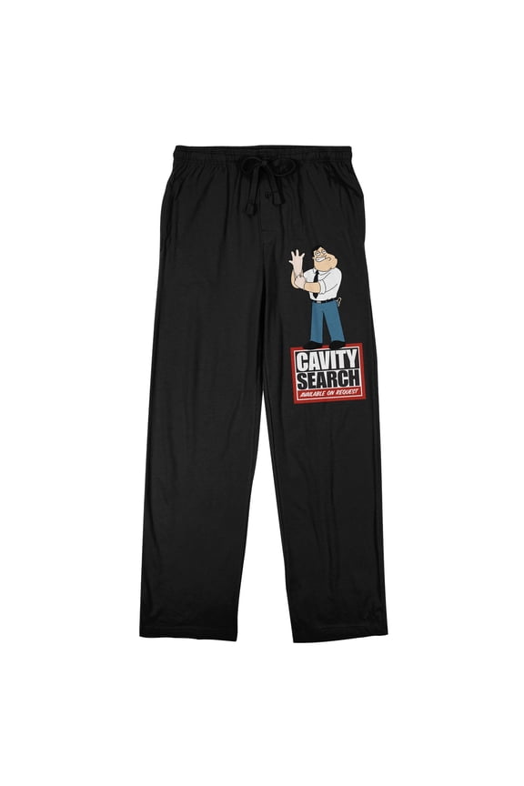 American Dad Cavity Search On Demand Men's Black Sleep Pant-XXL