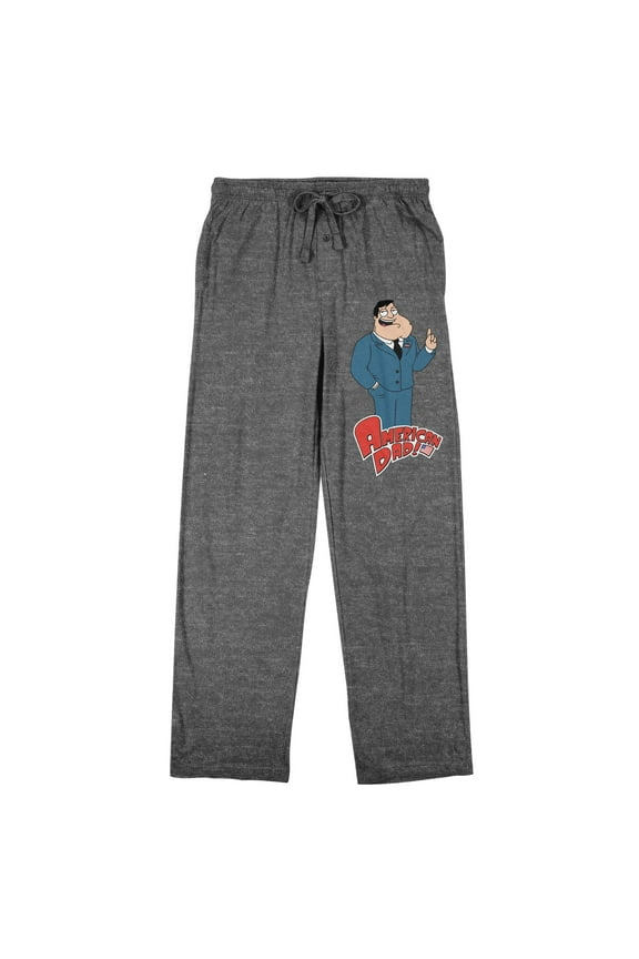 American Dad Men's Heather Grey Sleep Pants-Medium