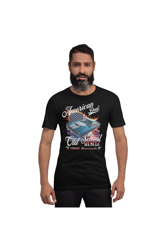American Dad,Old Schools Classic Car, 1966 Barracuda T-Shirt, Car Gift (2XL)
