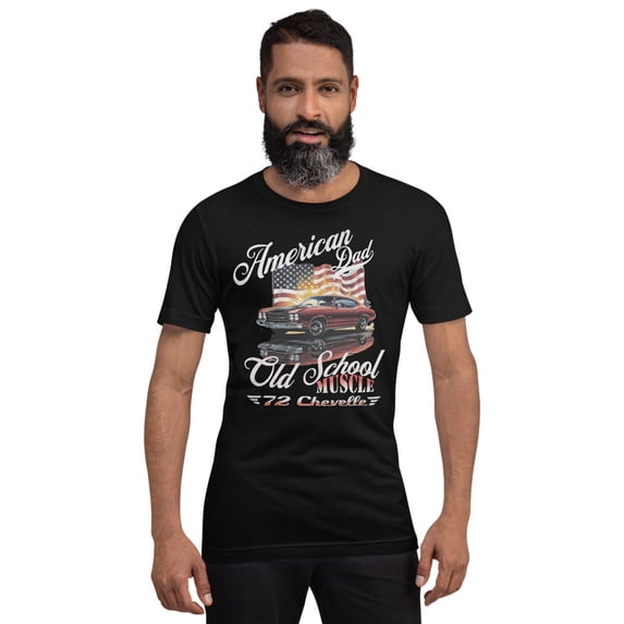 American Dad Old Schools Classic Car Chevelles T-Shirt, Car Lover Shirt (L)