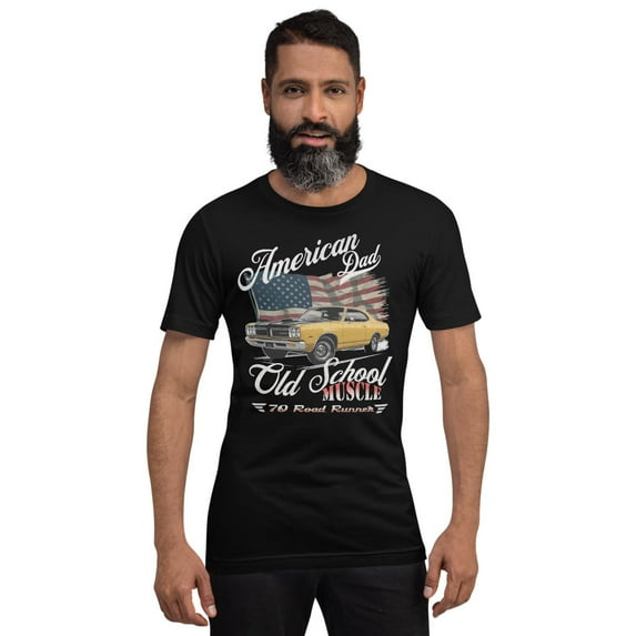 American Dad Old Schools Classic Car Vintage USA T-Shirt Retro (L)