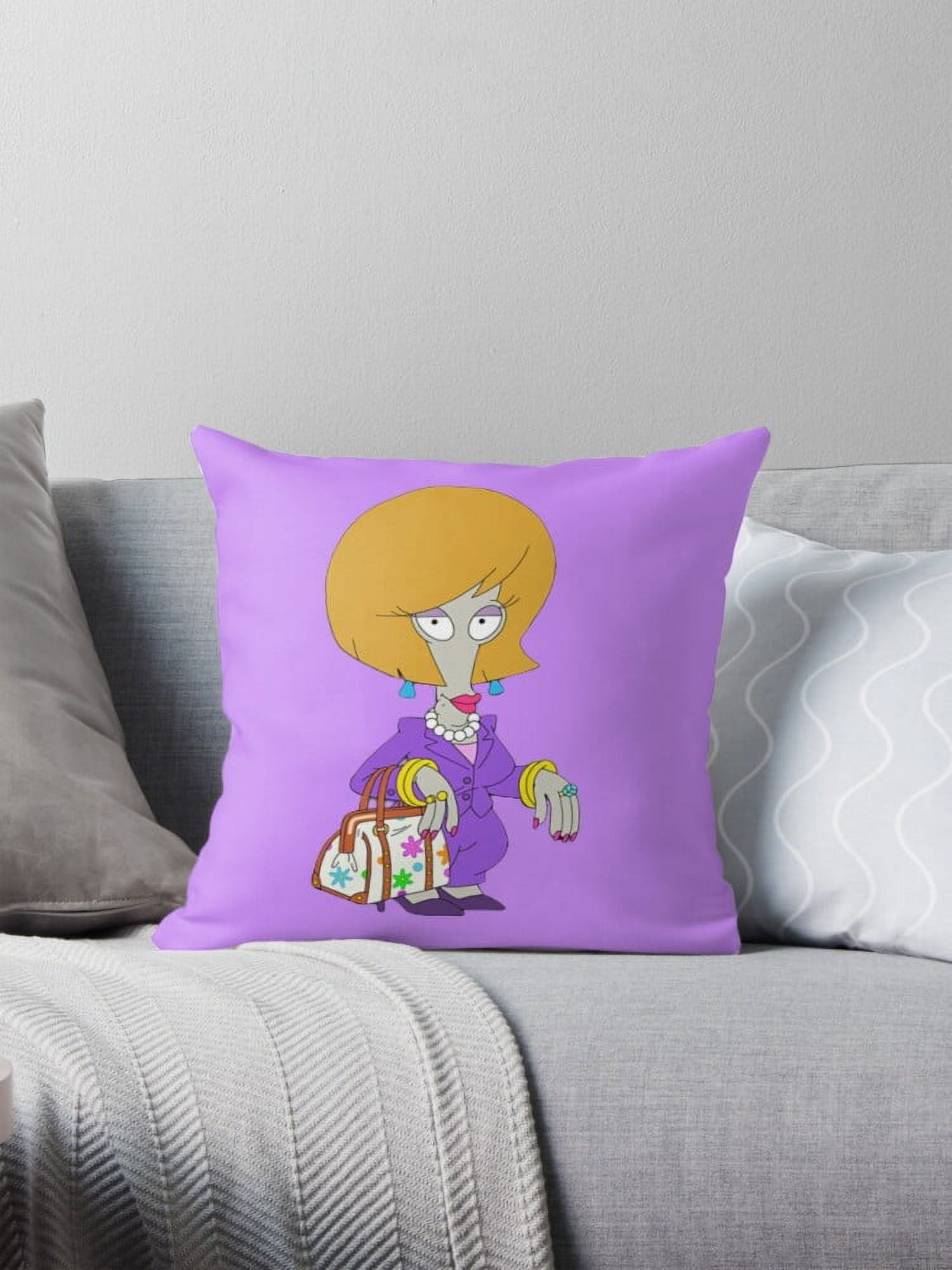 American Dad Roger as Jeannie Gold Throw Pillow Covers Cases Cushion