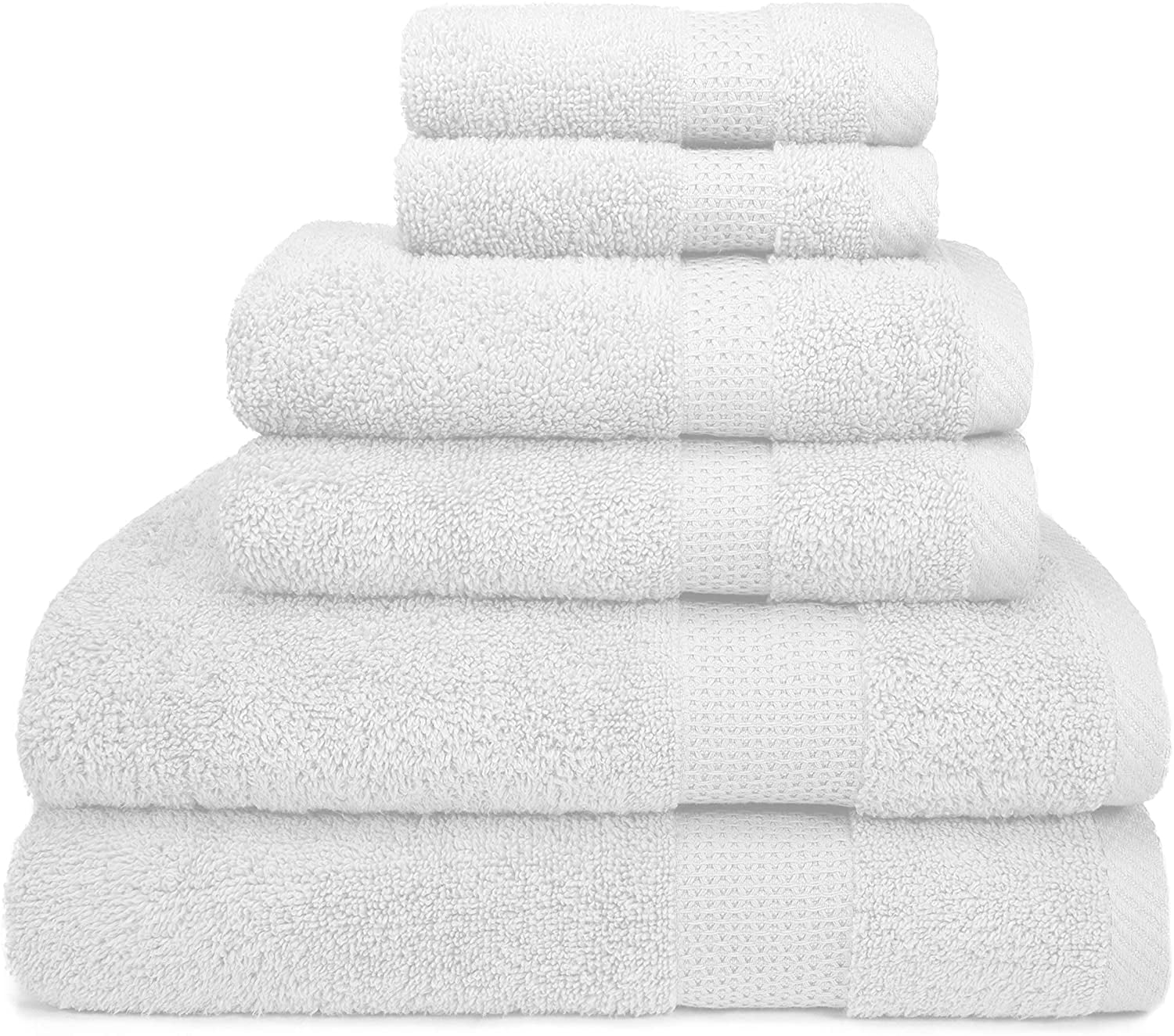 American Dawn Hamilton 6 Piece Bath Towel Set in White Walmart