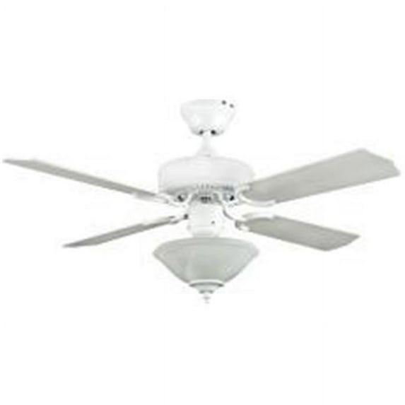 American De Rosa 102645 Ceiling Fan-42 In. 4-Blade Wht, Alabaster Glass Bowl Inc Light Kit