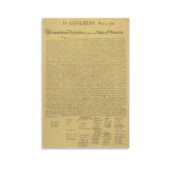 American Declaration of Independence Posters, Retro Posters, Education Poster Canvas Art Poster And Wall Art Picture Print Modern Family Bedroom Decor Posters