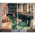 thumbnail image 1 of Ambesonne American Curtains 2 Panel Set, Liberty Statue City, 108" x 90", Red Grey, 1 of 3