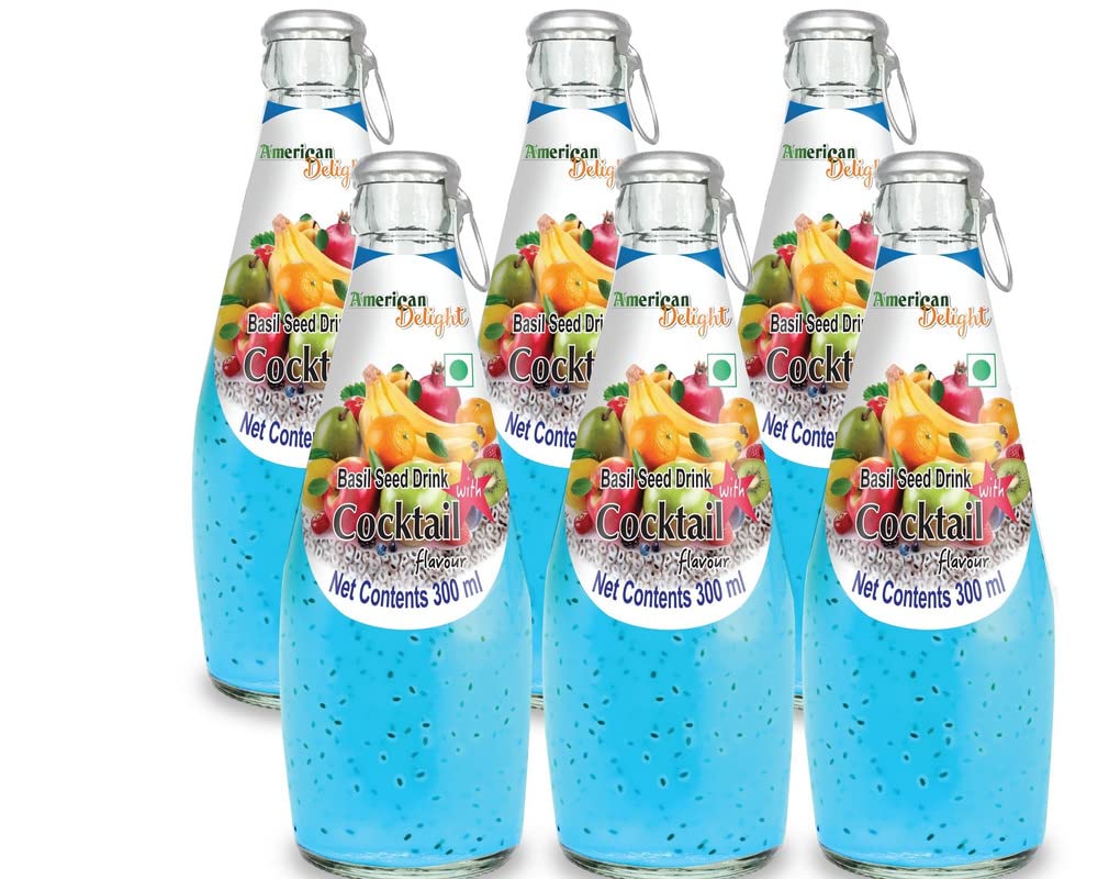 American Delight Basil Seed Drink Cocktail Fruit Flavour (Pack Of 6 X