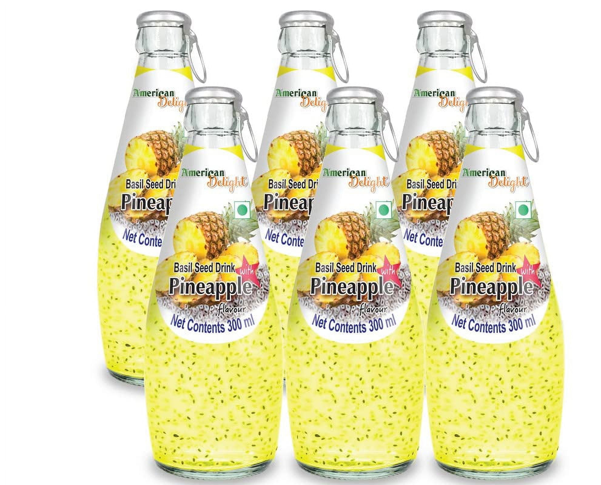 American Delight Basil Seed Drink Pineapple Fruit Flavour Pack Of 6 X 300Ml Fruit Juice Non Alcoholic Drink Ready To Serve