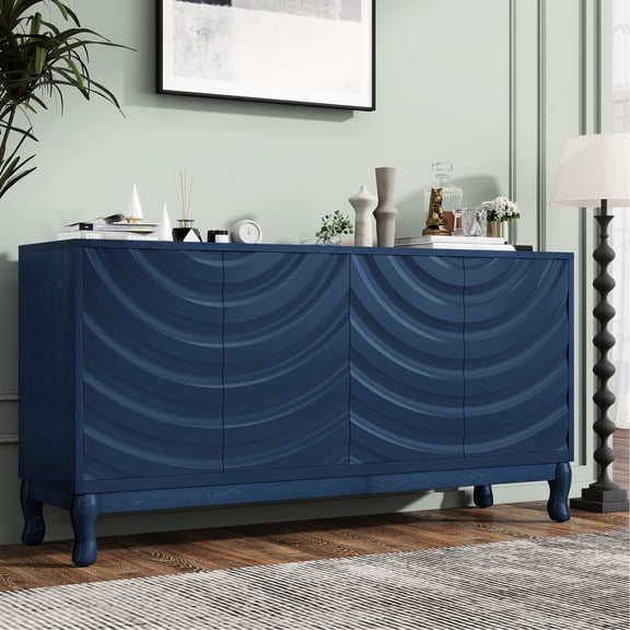 American Design Sideboard | Adjustable Storage in Primary Areas | MDF with Painted Finish | Smooth Opening with Rebound Devices