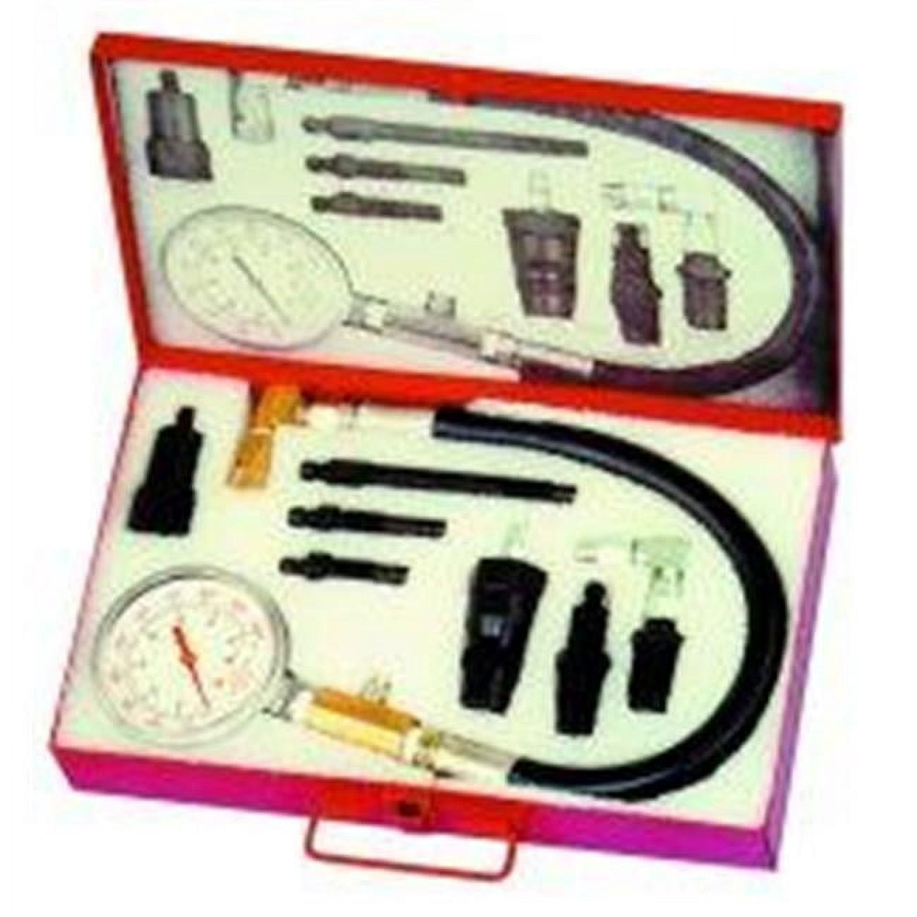 Kit Tester Di Compressione Motori Diesel SIXTOL 21 Pezzi - Manometro 0-1000 PSI, Con Valigetta