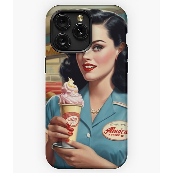American Diner Vintage Pinup Server Art G3262 Phone Case for iPhone17 16 15 14 13 12 11 Pro Max