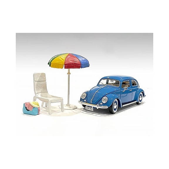 "Beach Girls" Accessories (Beach Chair and Beach Umbrella and Duffle Bag) for 1 24 Scale Models by American Diorama