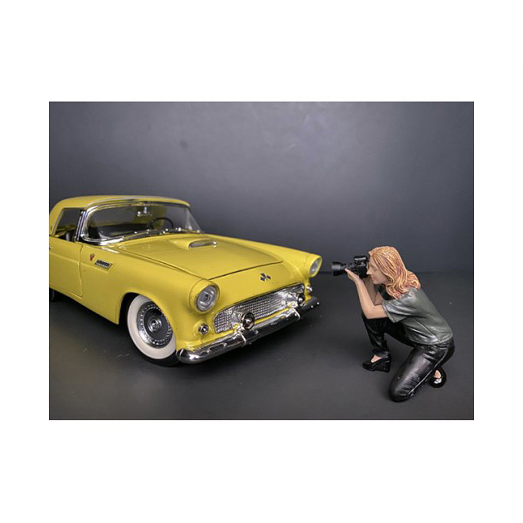 Hand-Painted Poly-Resin Car Show Photographer Figurine