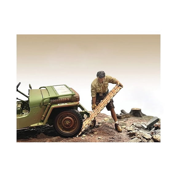 "4X4 Mechanic" Figure 8 with Board Accessory for 1 18 Scale Models by American Diorama